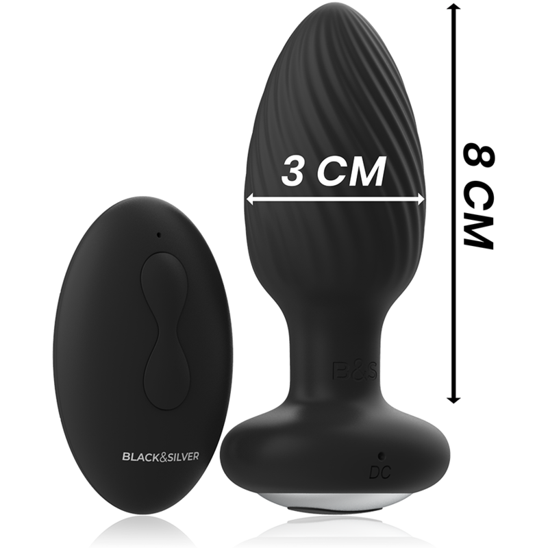 BLACK&SILVER - PLUG ANAL DU ROTATIF EN SILICONE WELLS PLUG