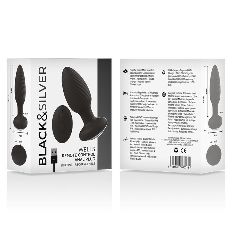 BLACK&SILVER - PLUG ANAL DU ROTATIF EN SILICONE WELLS PLUG