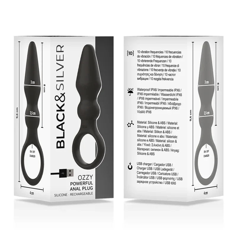 BLACK&SILVER - PUISSANT PLUG ANAL EN SILICONE OZZY - Incandessens