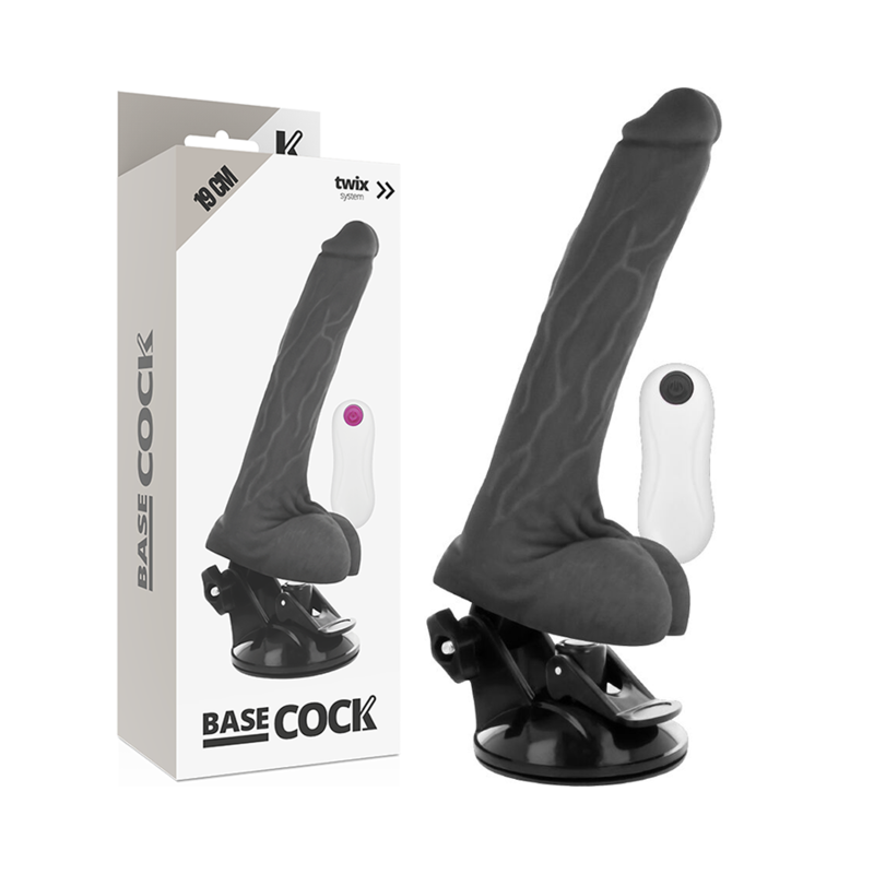 BASECOCK - GODE RÉALISTE TÉLÉCOMMANDÉ VENTOUSE 19CM SILICONE WATERPROOF