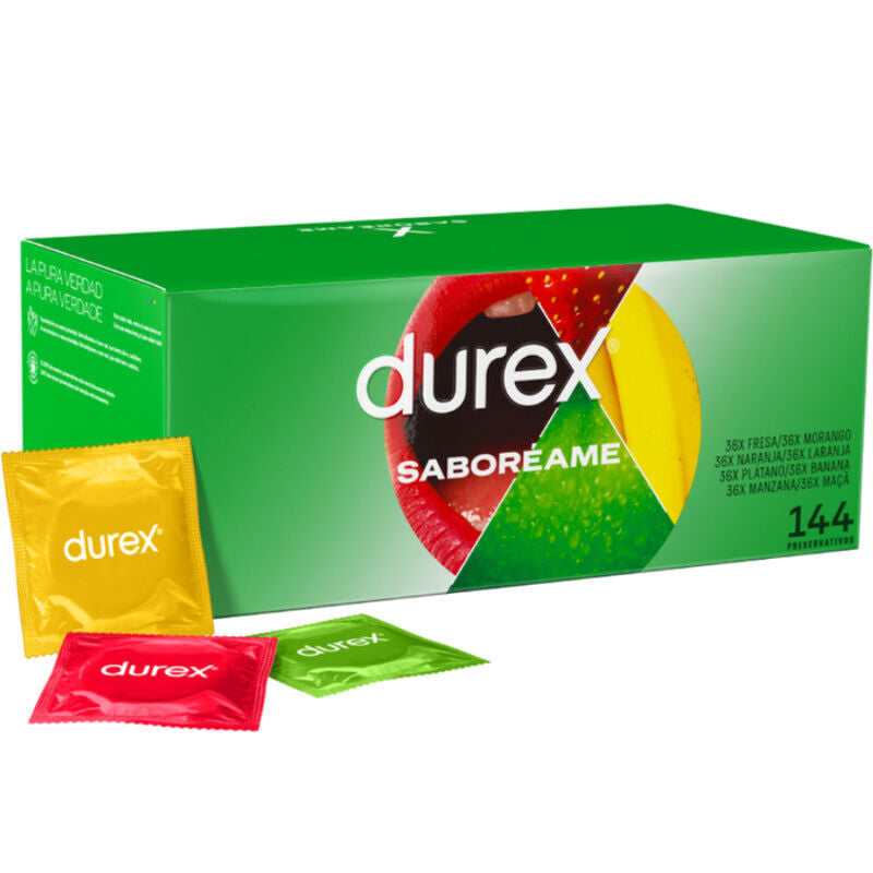 DUREX - PRÉSERVATIFS FRUITS PLAISIR 144 UNITÉS AROMATISÉS ASSORTIS