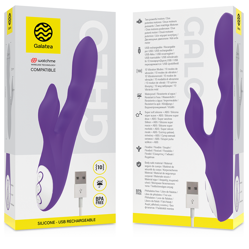 GALATEA - VIBROMASSEUR GALO LILAS COMPATIBLE AVEC LA TECHNOLOGIE SANS FIL WATCHME