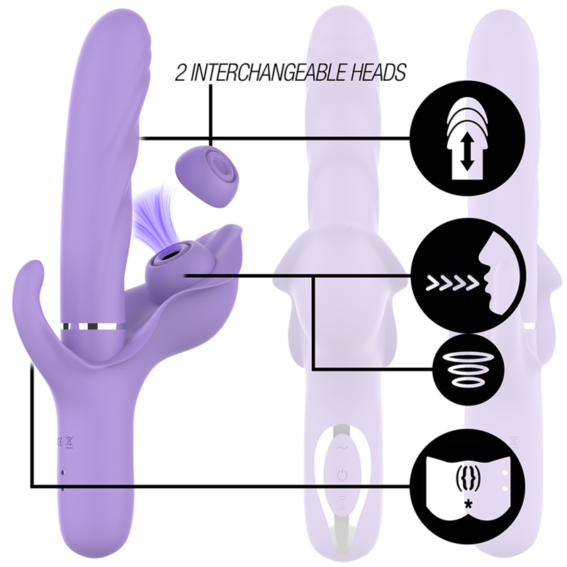 INTENSE - VIBROMASSEUR RECHARGEABLE MULTIFONCTION BILLIE ASPIRATION ET PULSATION VIOLET