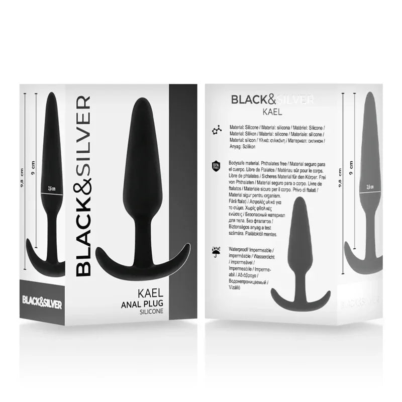 BLACK&SILVER - PLUG ANAL EN SILICONE KAEL AVEC POIGNÉE MOYENNE - Incandessens