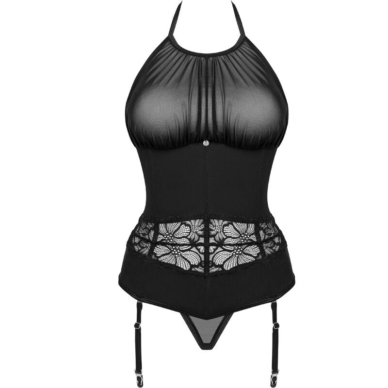 OBSESSIVE - SERAFIA CORSET & STRING NOIR
