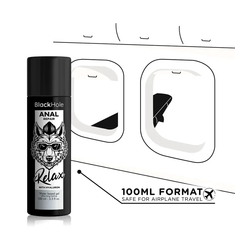 BLACK HOLE - PREPARATION ANAL À BASE D'EAU RELAX AVEC HYALURON 100 ML - Incandessens