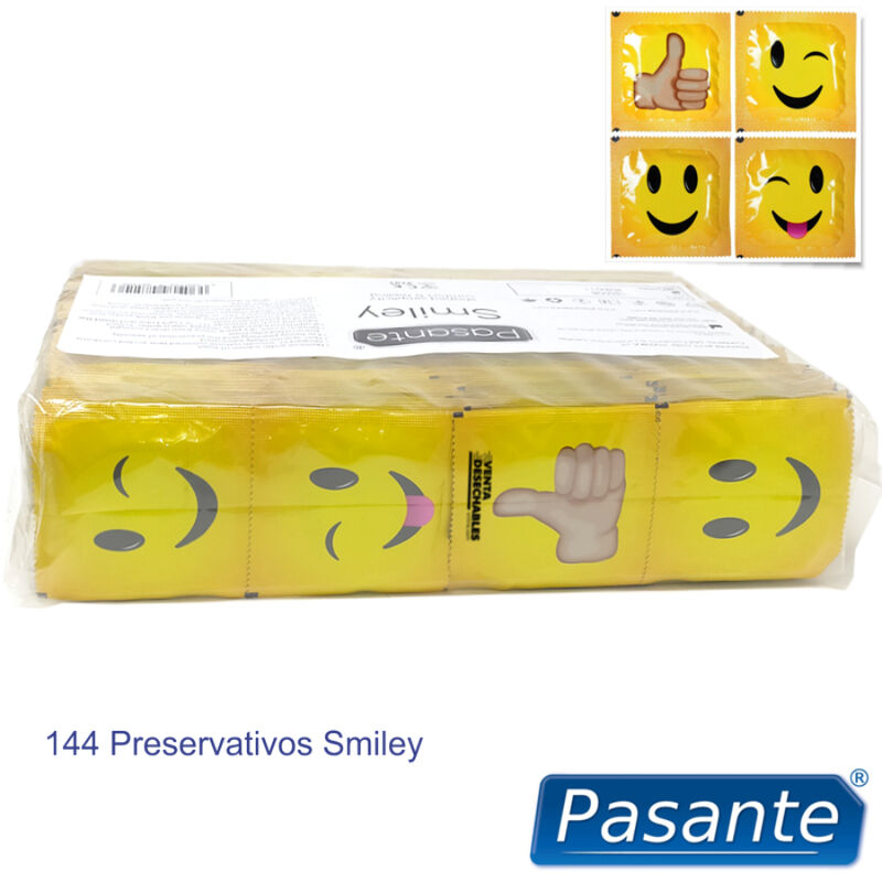 PASANTE - PRÉSERVATIFS SMILEY LOT 144 UNITÉS