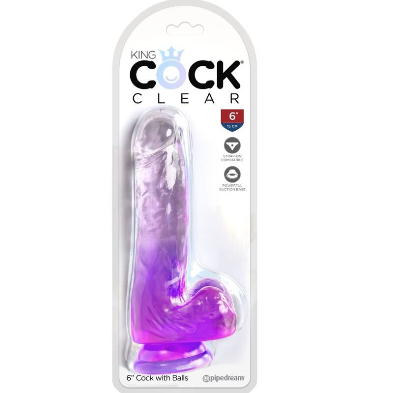 KING COCK - Gode Ventouse Transparent Violet