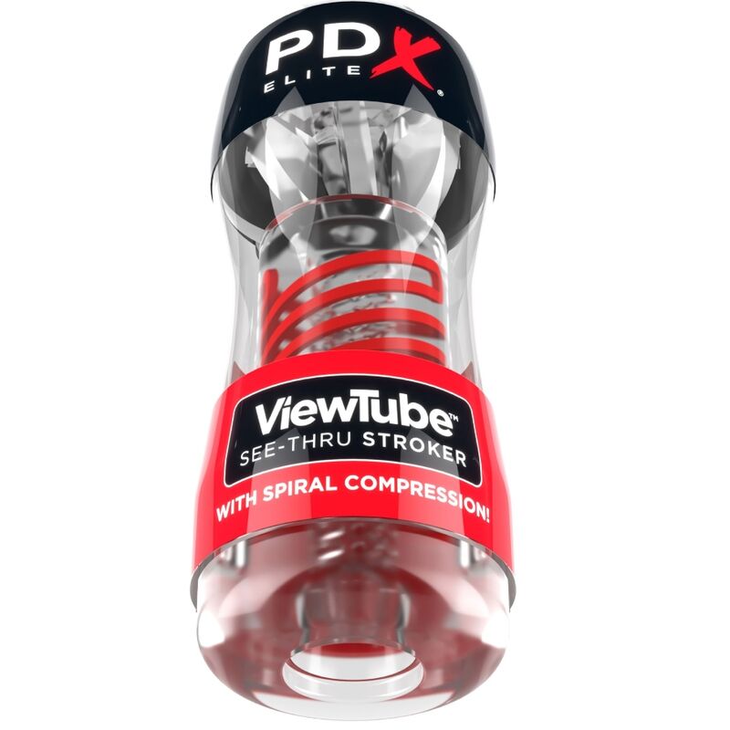 PDX ELITE - MASTURBATEUR STROKER VIEWTUBE 2 SPIRALE COMPRESSION TRANSPARENT