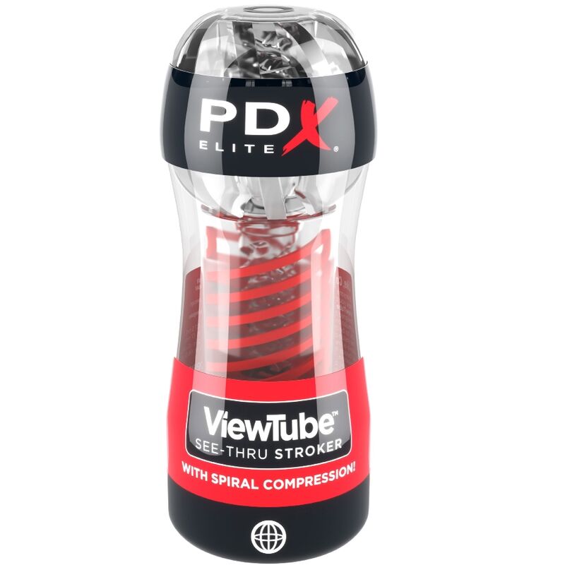 PDX ELITE - MASTURBATEUR STROKER VIEWTUBE 2 SPIRALE COMPRESSION TRANSPARENT