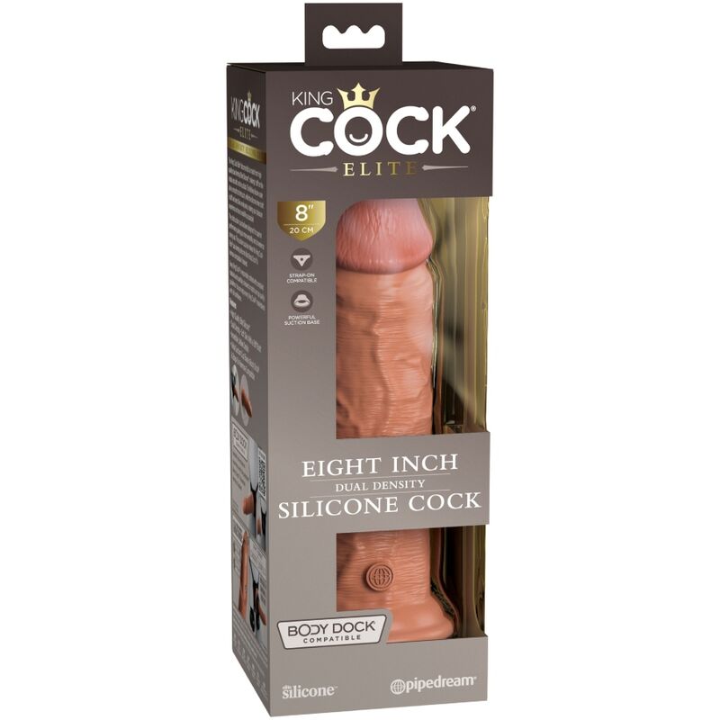 KING COCK Elite - Gode Silicone 20cm Caramel