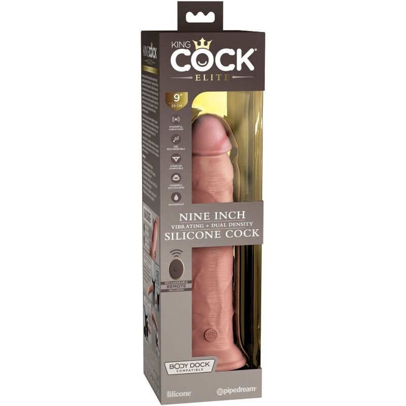 KING COCK Elite - Gode Vibrant Télécommande 23cm
