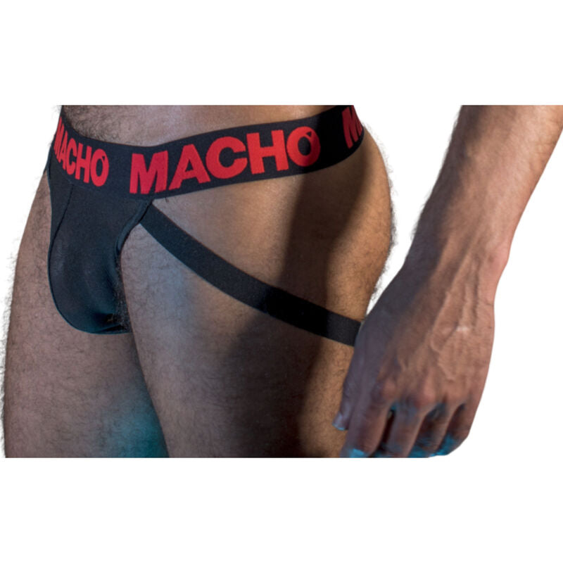 MACHO - MX26X2 JOCKSTRAP NOIR/ROUGE