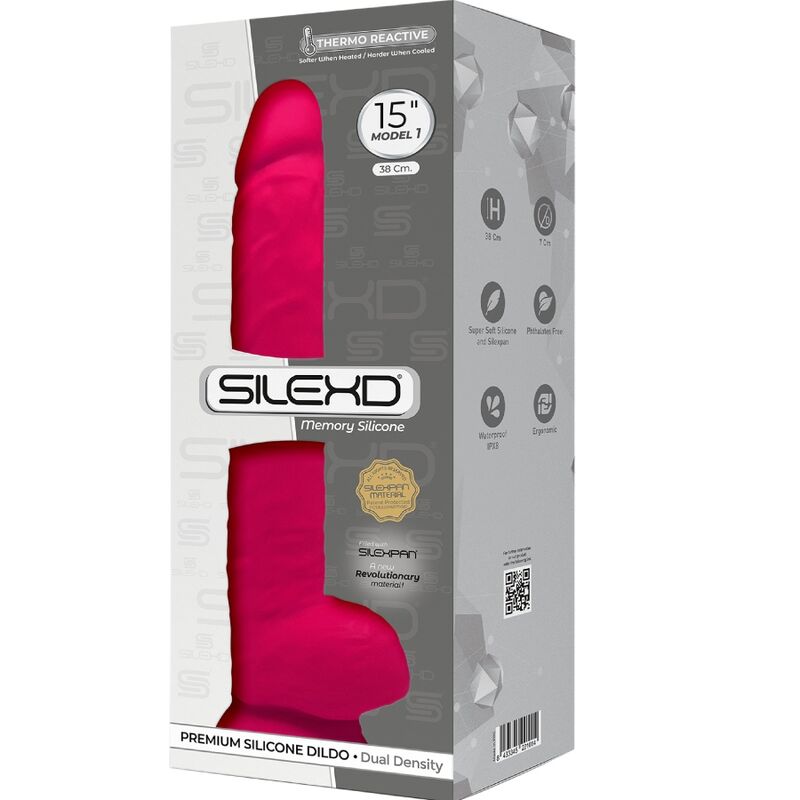 SILEXD - MODÈLE 1 GODE VENTOUSE PREMIUM SILEXPAN SILICONE FUCHSIA 38 CM XXL