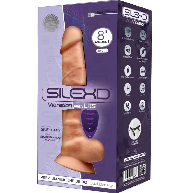 SILEXD - MODÈLE 1 GODE VENTOUSE VIBRANT SILICONE PREMIUM SILEXPAN TÉLÉCOMMANDE 20 CM