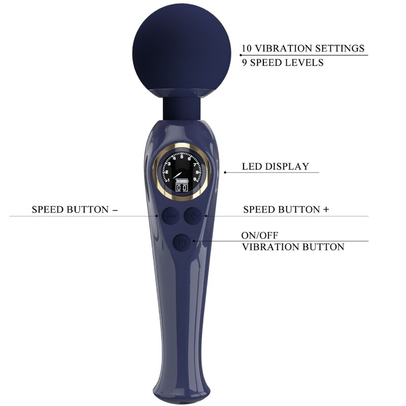 PRETTY LOVE - VIBROMASSEUR WAND SKYLER BLEU