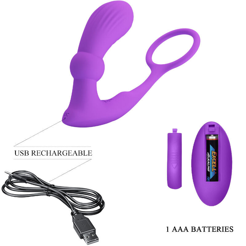 PRETTY LOVE - PLUG ET COCKRING WARREN ET VIBRATEUR ANAL VIOLET