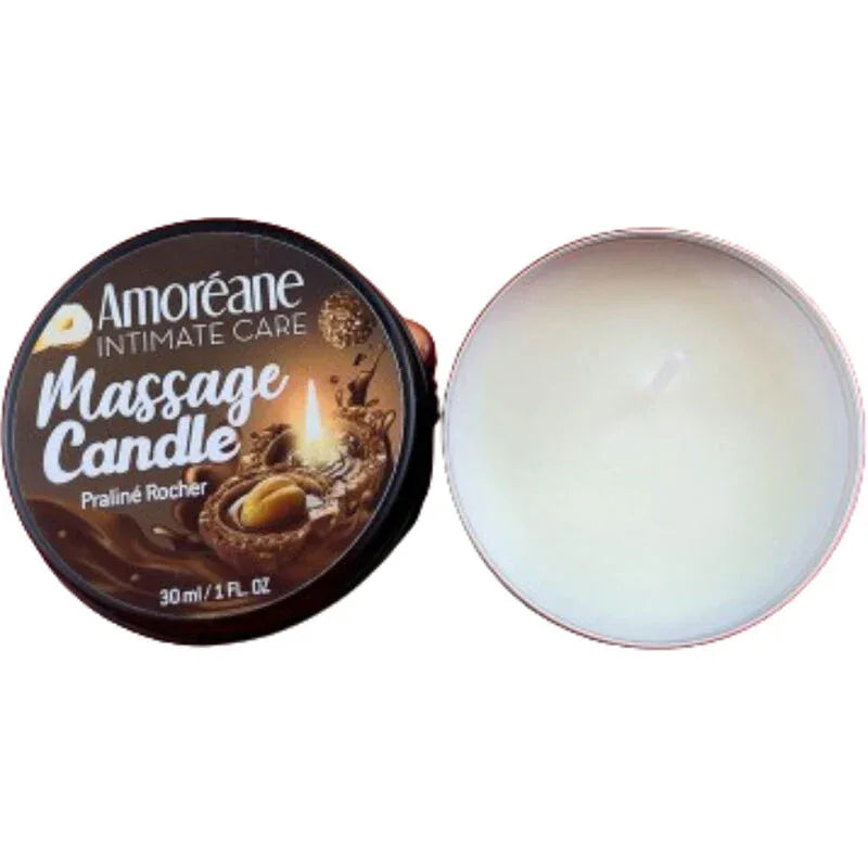 AMOREANE - BOUGIE DE MASSAGE ROCHER PRALINE 30 ML - Incandessens