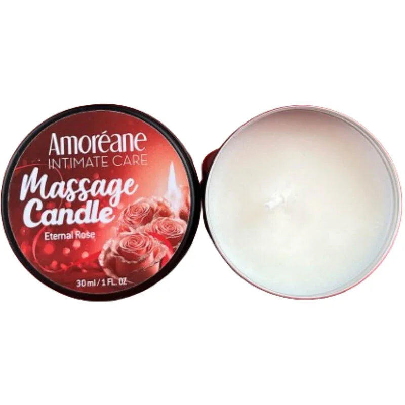 AMOREANE - BOUGIE DE MASSAGE ROSE ÉTERNELLE 30 ML - Incandessens