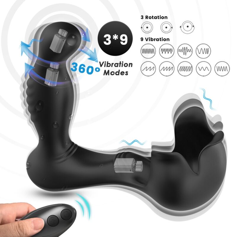 ARMONY - VIBRATEUR SURROUND ANAL & STIMULATEUR TESTICULES TÉLÉCOMMANDE NOIR
