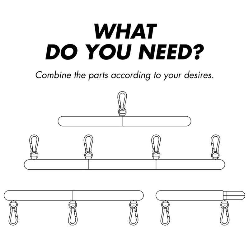 FETISH SUBMISSIVE BONDAGE - BARRE ATTACHES ECARTEUR RÉGLABLE 4 PIÈCES