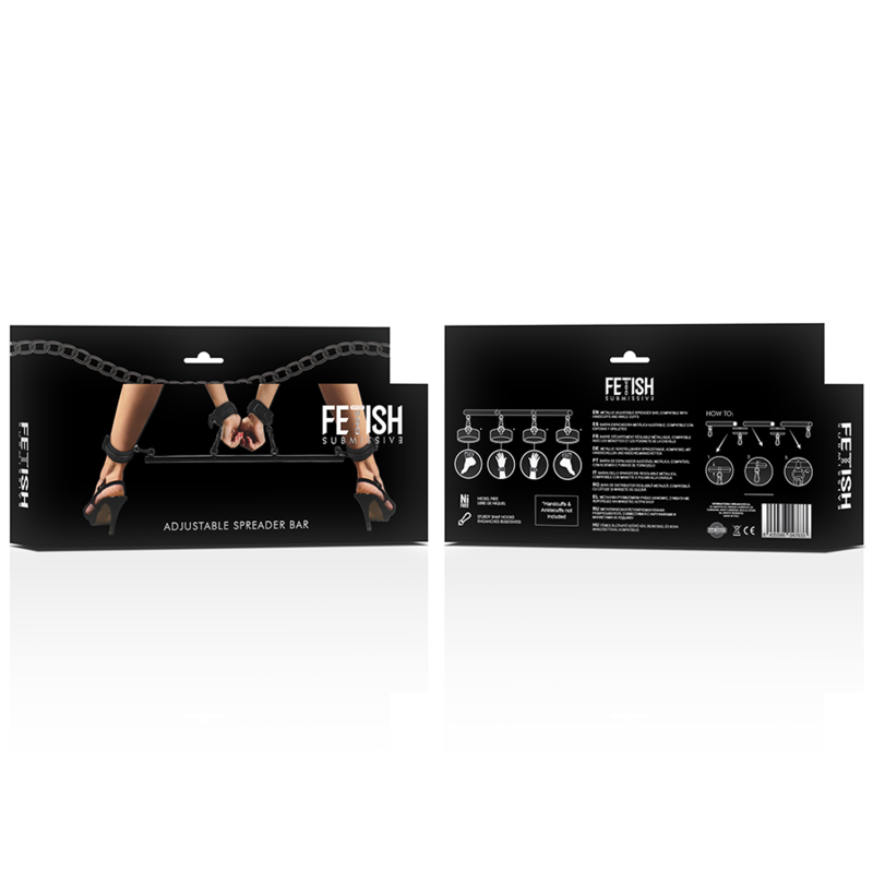 FETISH SUBMISSIVE BONDAGE - BARRE ATTACHES ECARTEUR RÉGLABLE 4 PIÈCES