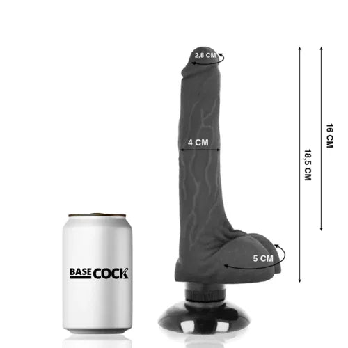 BASECOCK - GODE VIBRANT VENTOUSE RÉALISTE 2-1 18.5 CM -O- 4 CM - Incandessens