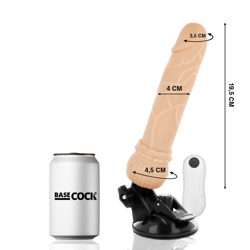 BASECOCK - GODE VIBRANT RÉALISTE SUR PIED VENTOUSE