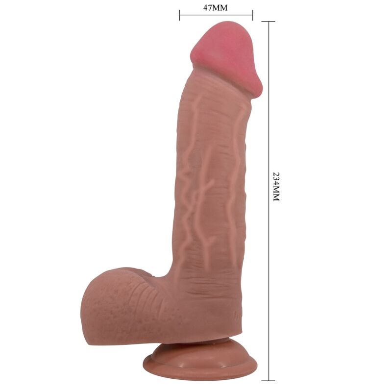 PRETTY LOVE - GODE RÉALISTE VENTOUSE SLIDING SKIN MARRON 23,4 CM