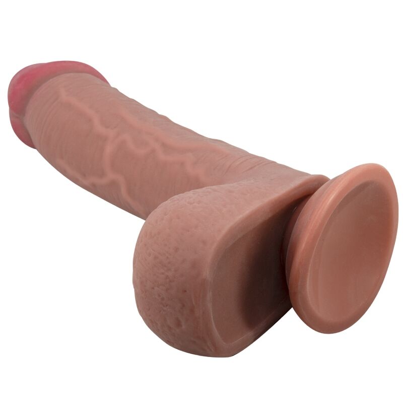 PRETTY LOVE - GODE RÉALISTE VENTOUSE SLIDING SKIN MARRON 23,4 CM