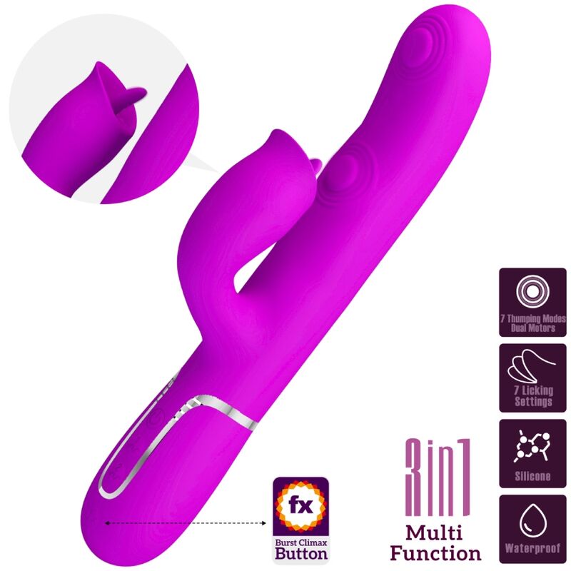 PRETTY LOVE - VIBROMASSEUR ET STIMULATEUR CLITORIS FUCHSIA