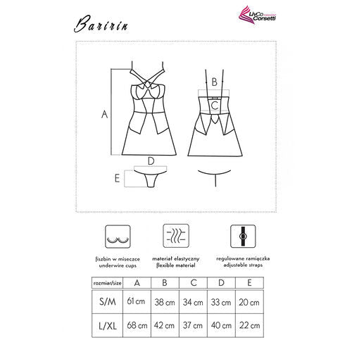 LIVCO CORSETTI FASHION - BARIRIN LC 90633 NUISETTE + CULOTTE NOIR