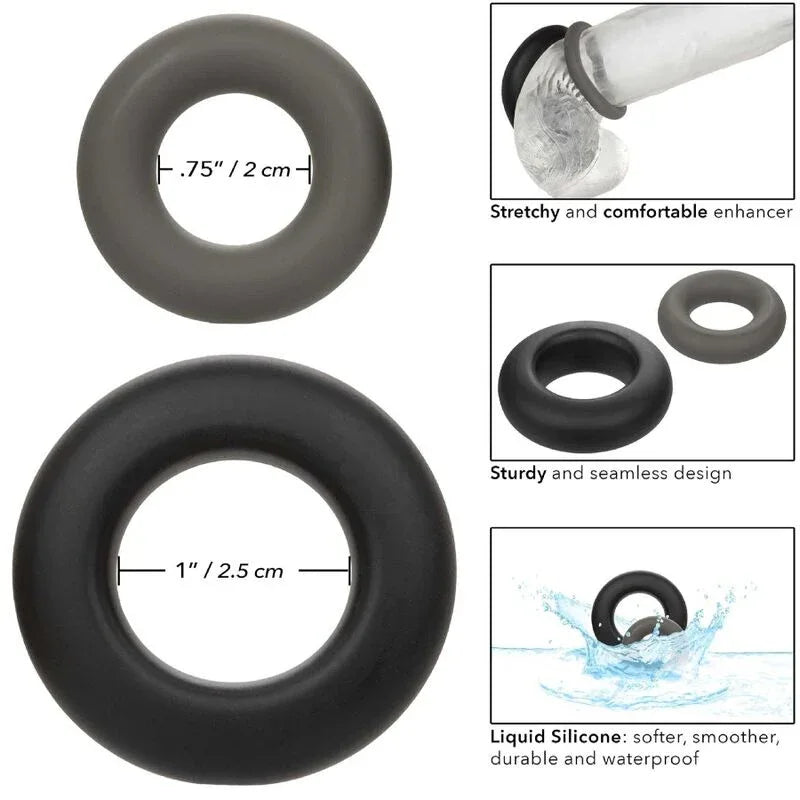 CALEXOTICS - ALPHA PROLONG LOT DE 2 BAGUE GRIS - Incandessens