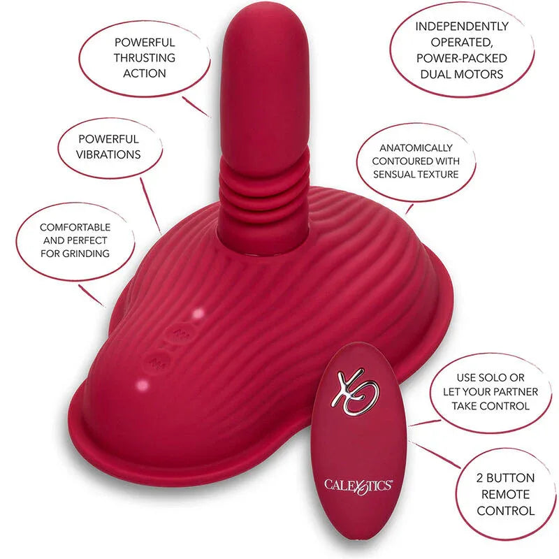 CALEXOTICS - RIDER MASSAGER DOUBLE MOTEUR TÉLÉCOMMANDE ROUGE - Incandessens