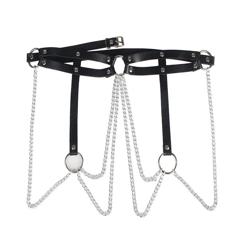 SUBBLIME - CHAINE BAGUE CUIR CEINTURE NOIR TAILLE UNIQUE - Incandessens