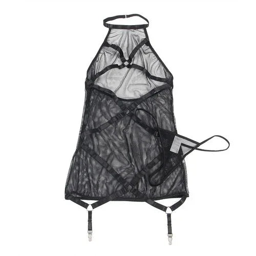 SUBBLIME - ROBE COURTE NOIRE TRANSPARENTE STYLE HARNAIS - Incandessens