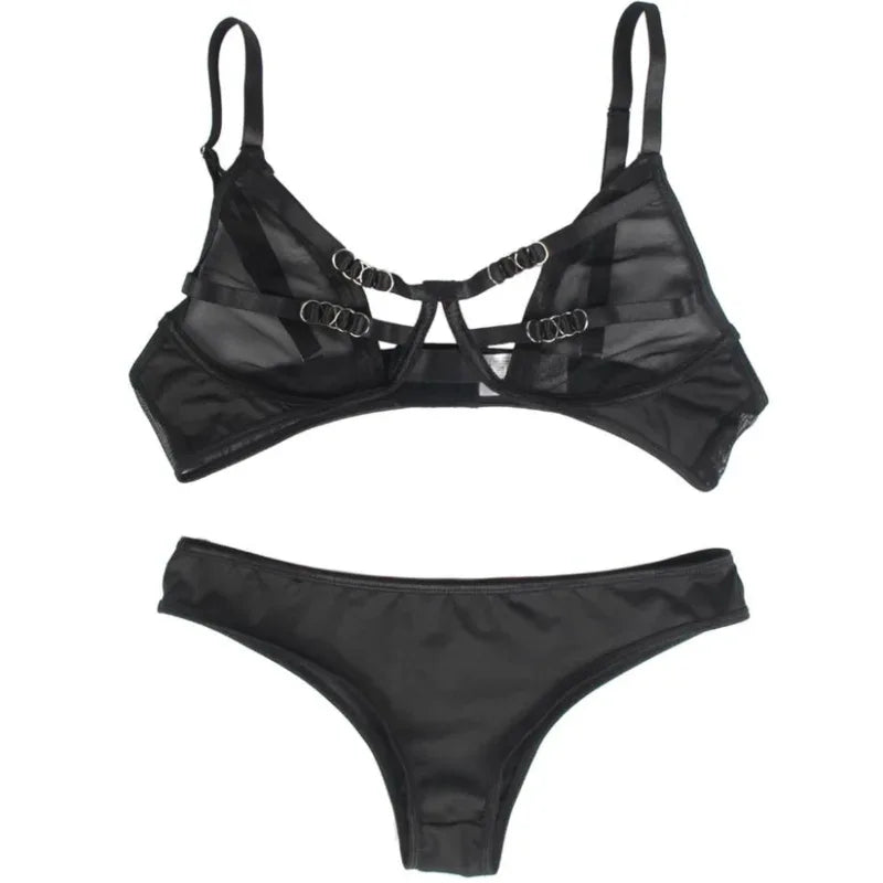 SUBBLIME - ENSEMBLE DEUX PIÈCES DE SOUTIEN-GORGE TRANSPARENT ET BANDES S/M - Incandessens