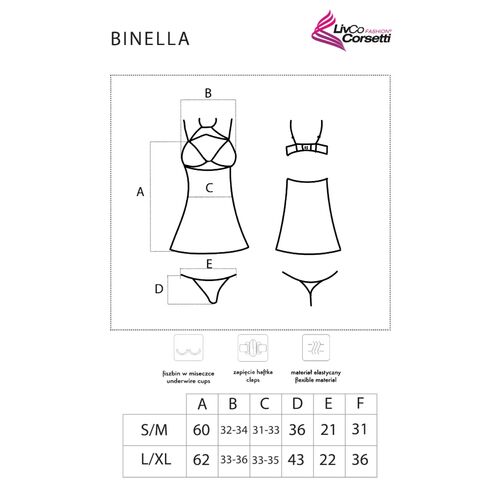 LIVCO CORSETTI FASHION - ENSEMBLE BINELLA BABYDOLL + SRING NOIR