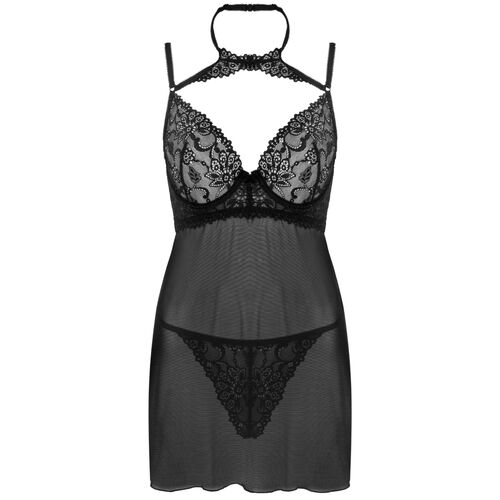 LIVCO CORSETTI FASHION - ENSEMBLE BINELLA BABYDOLL + SRING NOIR