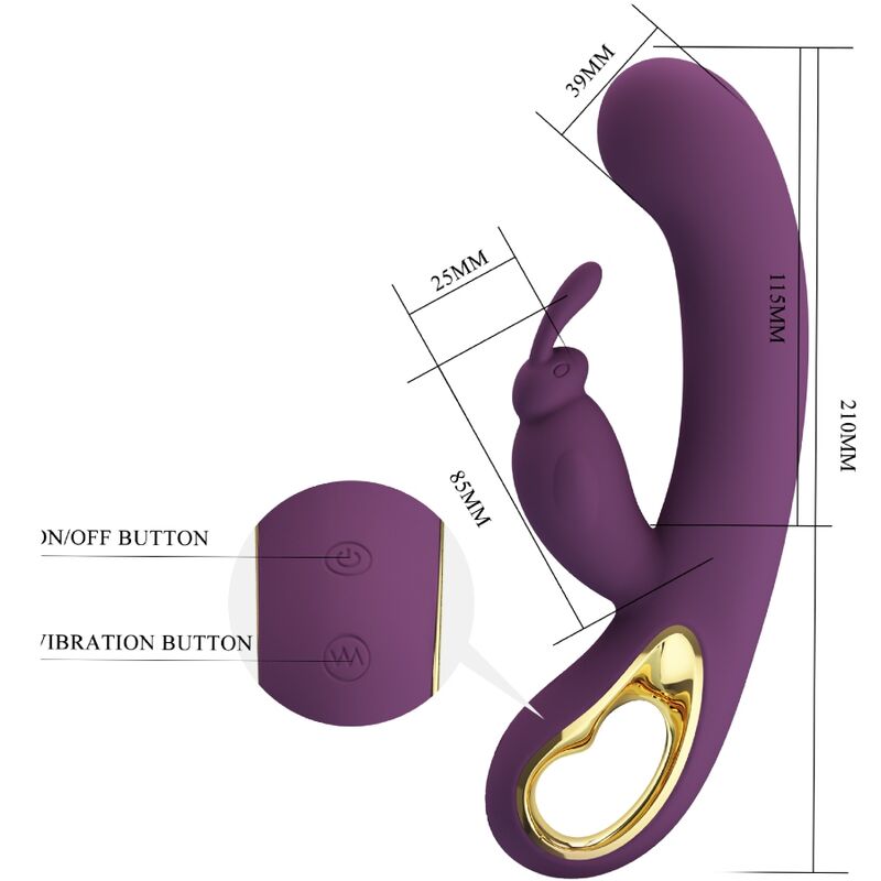 PRETTY LOVE - LIAM VIBRATEUR ET STIMULATEUR DE POINT G VIOLET