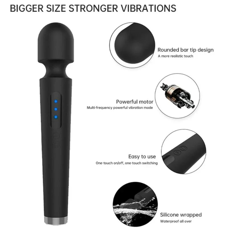 ARMONY - X POWER GRAND MASSAGE & VIBRATEUR 7 VIBRATIONS NOIR - Incandessens