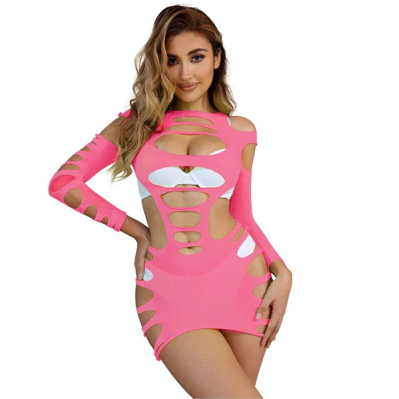 SUBBLIME - 952273 ROBE ÉLASTIQUE MANCHES LONGUES ROSE TAILLE UNIQUE - Incandessens