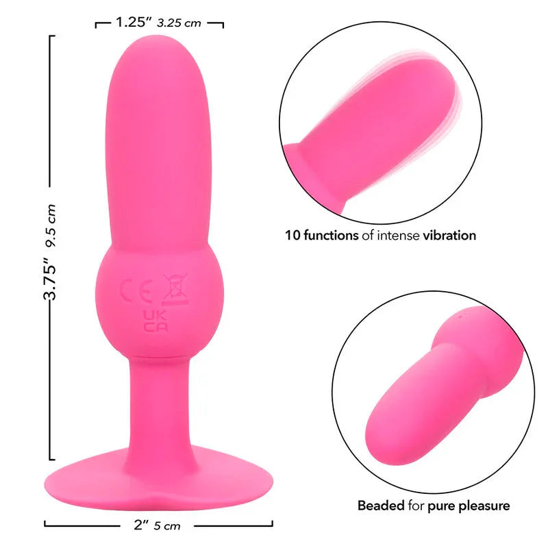 CALEXOTICS - FIRST TIME SONDE ANAL PLUG PERLÉE 10 VIBRATIONS ROSE - Incandessens