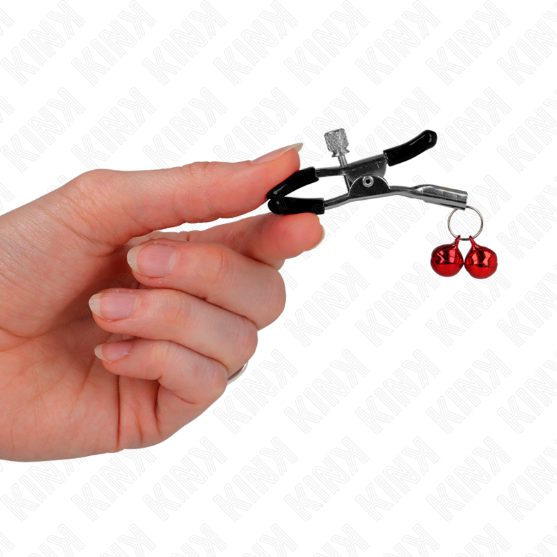 KINK - PINCE À TETONS DOUBLE CLOCHE ROUGE 6 CM