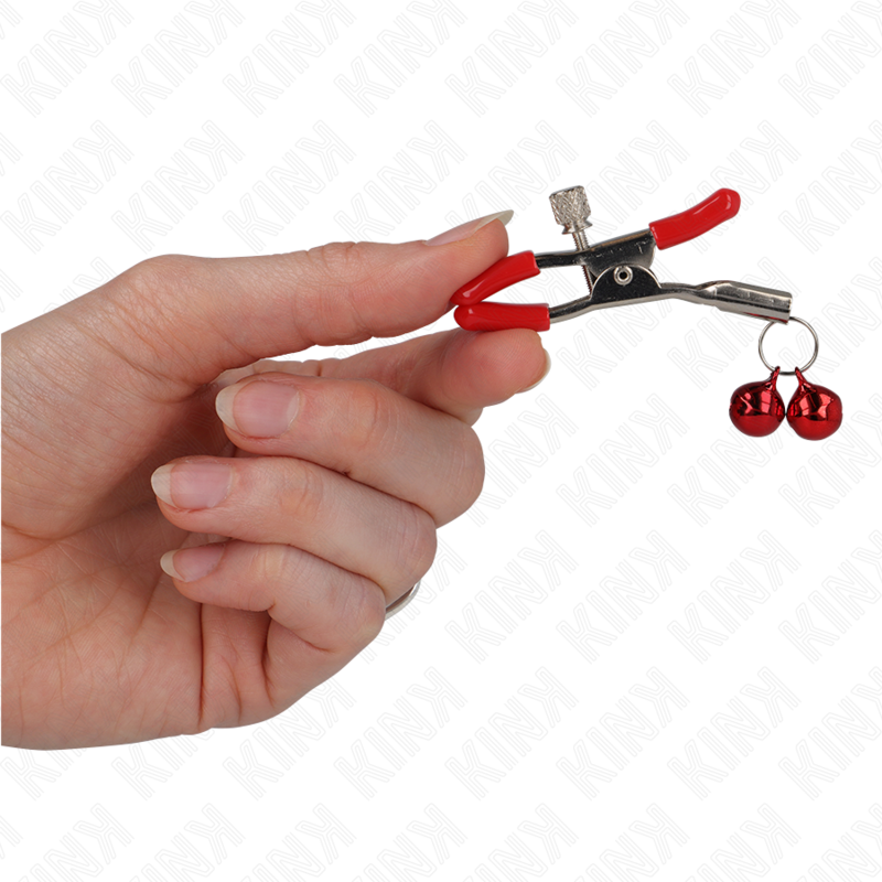 KINK - PINCE À TETONS DOUBLE CLOCHE ROUGE ROUGE 6 CM