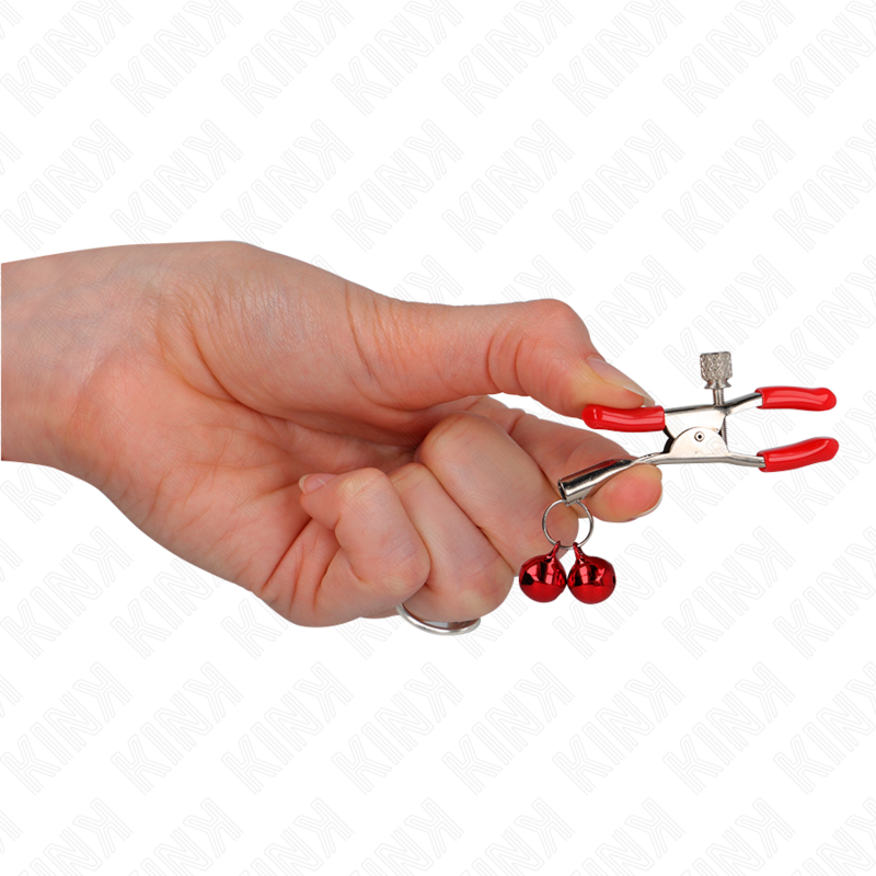 KINK - PINCE À TETONS DOUBLE CLOCHE ROUGE ROUGE 6 CM