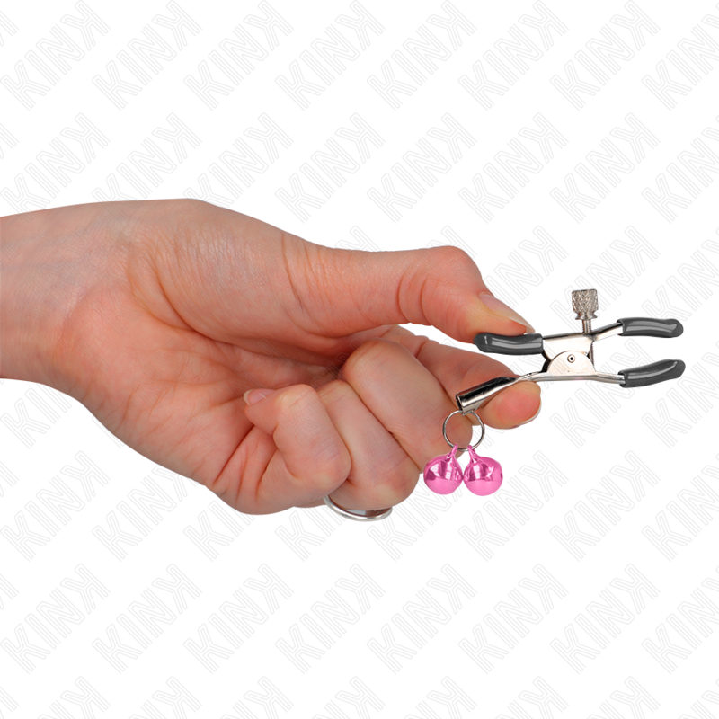 KINK - PINCE À TETONS DOUBLE CLOCHE ROSE 6 CM