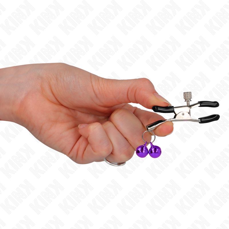 KINK - PINCE À TETONS DOUBLE CLOCHE VIOLET 6 CM