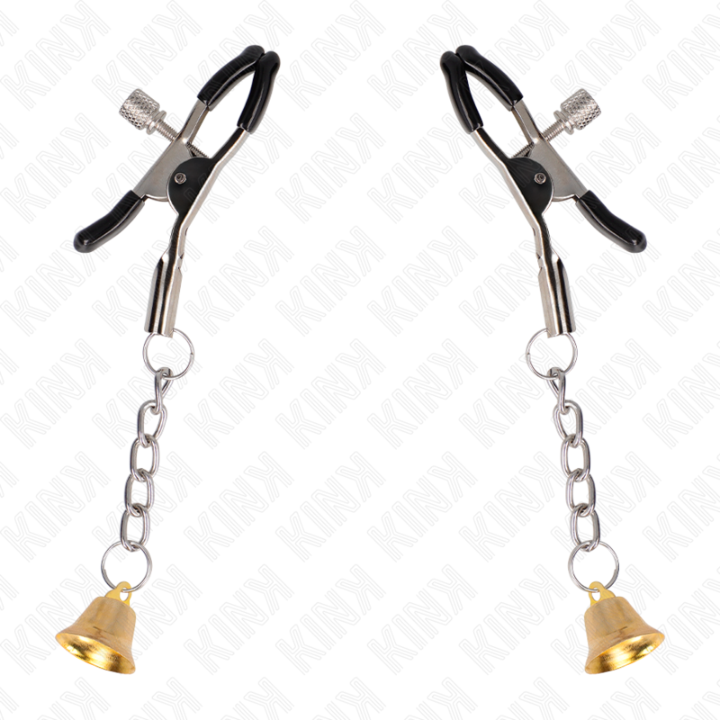KINK - PINCES À TETONS PENDENTIF CLOCHE OR 6 CM