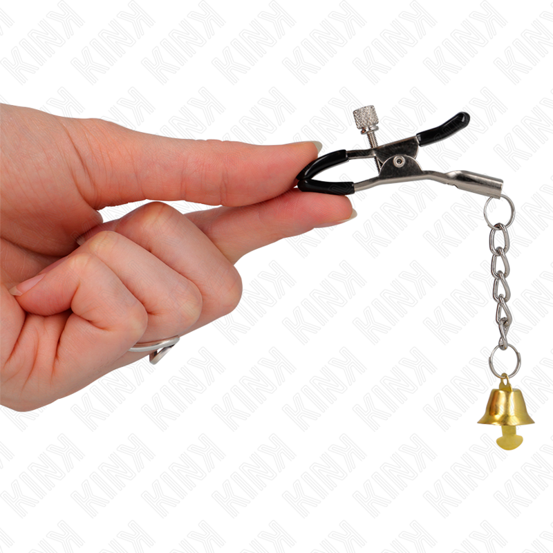 KINK - PINCES À TETONS PENDENTIF CLOCHE OR 6 CM